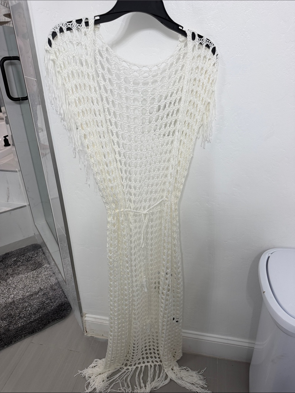 Women’s Crochet Maxi Dress Cover-Up in Cream